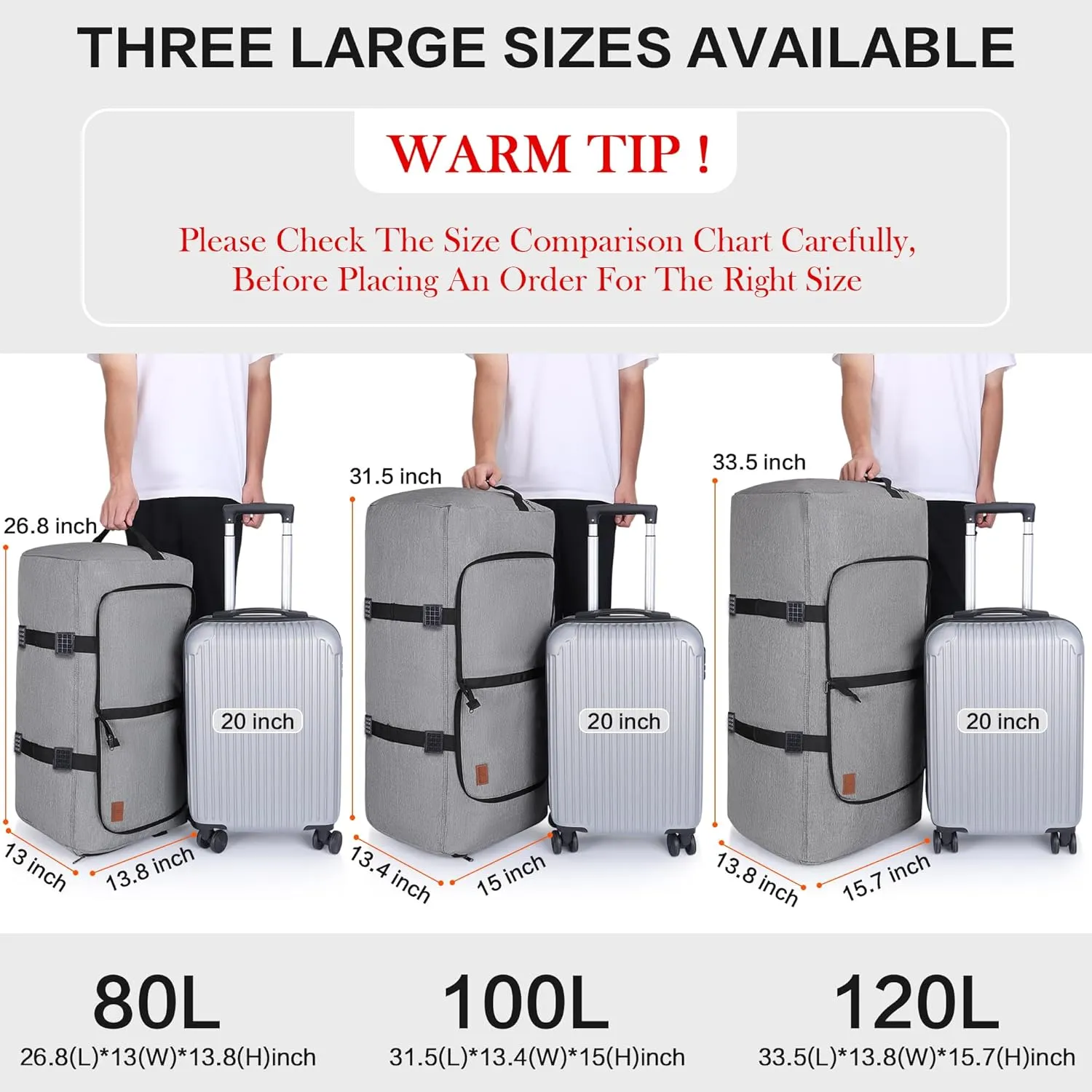 150L Duffle Bag for Travel, Extra Large Foldable Waterproof Travel Duffel Bags Weekender Overnight Bag for Men and Women with Shoe Compartment (Gray)