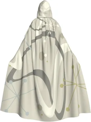 1950s Mid Century Modern Vintage Robe Adults Hooded Cloak Cape for Halloween Cosplay Costumes Black