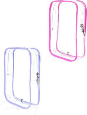 2 Pack TSA Approved Toiletry Bag, Airplane Travel Essentials for Long Flight Flying European International Must Haves Small Quart Size Makeup Zipper Pouch for Women Men Toiletries Liquids Clear