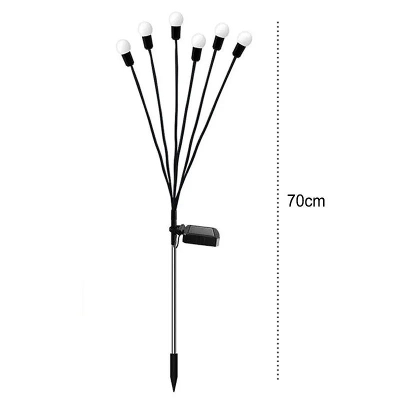 2pcs 6/8/10 Leds Firefly Garden Light Led Swaying Landscape Light - Solar Powered