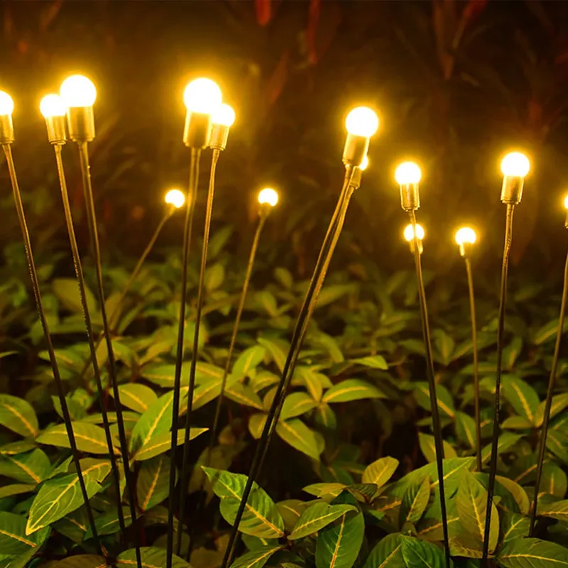 2pcs 6/8/10 Leds Firefly Garden Light Led Swaying Landscape Light - Solar Powered