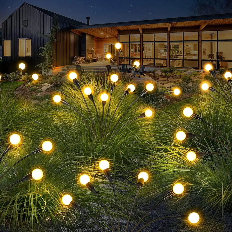 2pcs 6/8/10 Leds Firefly Garden Light Led Swaying Landscape Light - Solar Powered