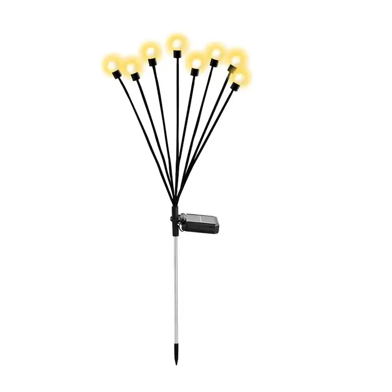 2pcs 6/8/10 Leds Firefly Garden Light Led Swaying Landscape Light - Solar Powered