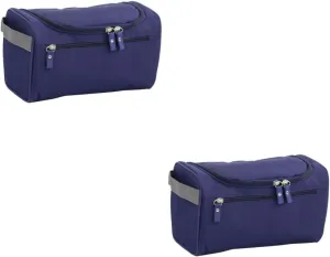 2pcs Portable Toiletry Bag Hanging Organizer Waterproof Makeup Storage Bag for Trip Vacation Gym (dark)