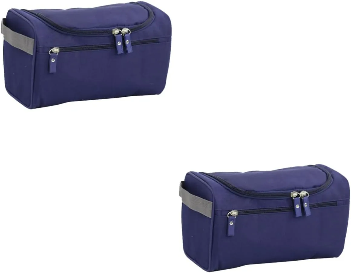 2pcs Portable Toiletry Bag Hanging Organizer Waterproof Makeup Storage Bag for Trip Vacation Gym (dark)