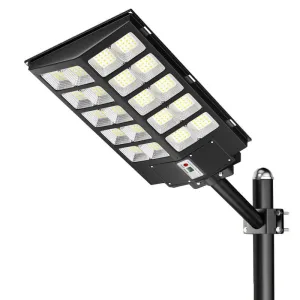 3200W Solar Street Lights Outdoor, 320000LM Commercial Parking Lot Light, 6500K Dusk to Dawn Solar Security Flood Lights Motion Sensor Solar Led Lamp for Basketball Court, Road, Playground