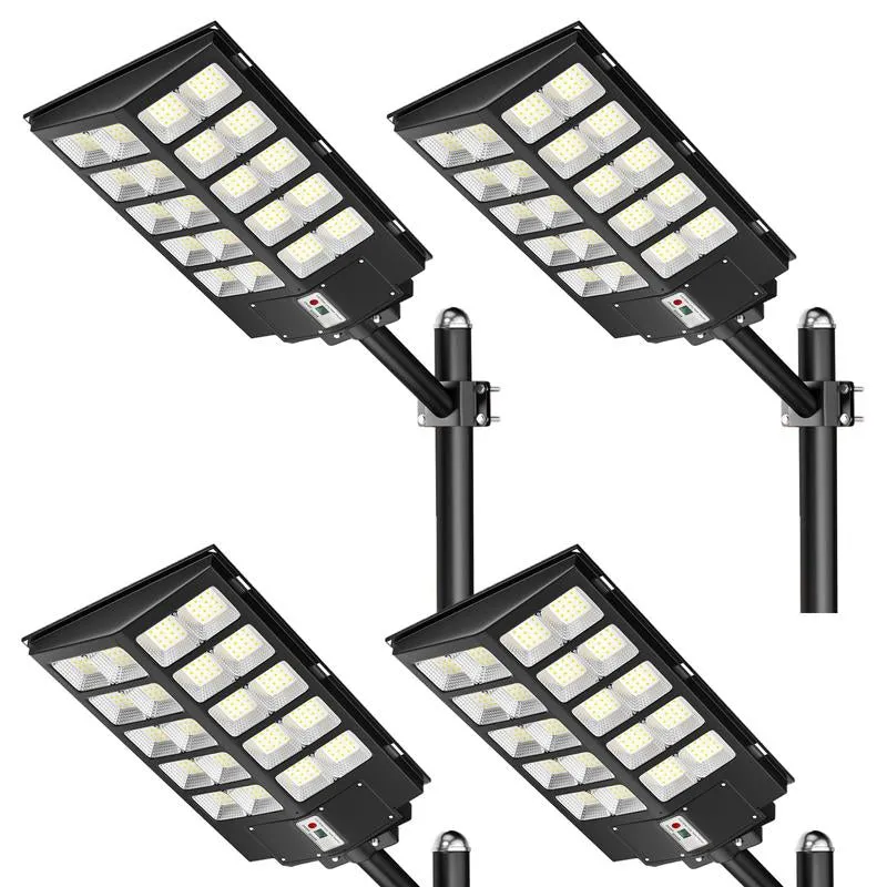 3200W Solar Street Lights Outdoor, 320000LM Commercial Parking Lot Light, 6500K Dusk to Dawn Solar Security Flood Lights Motion Sensor Solar Led Lamp for Basketball Court, Road, Playground