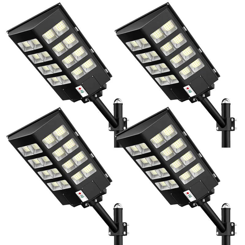 3200W Solar Street Lights Outdoor, 320000LM Commercial Parking Lot Light, 6500K Dusk to Dawn Solar Security Flood Lights Motion Sensor Solar Led Lamp for Basketball Court, Road, Playground