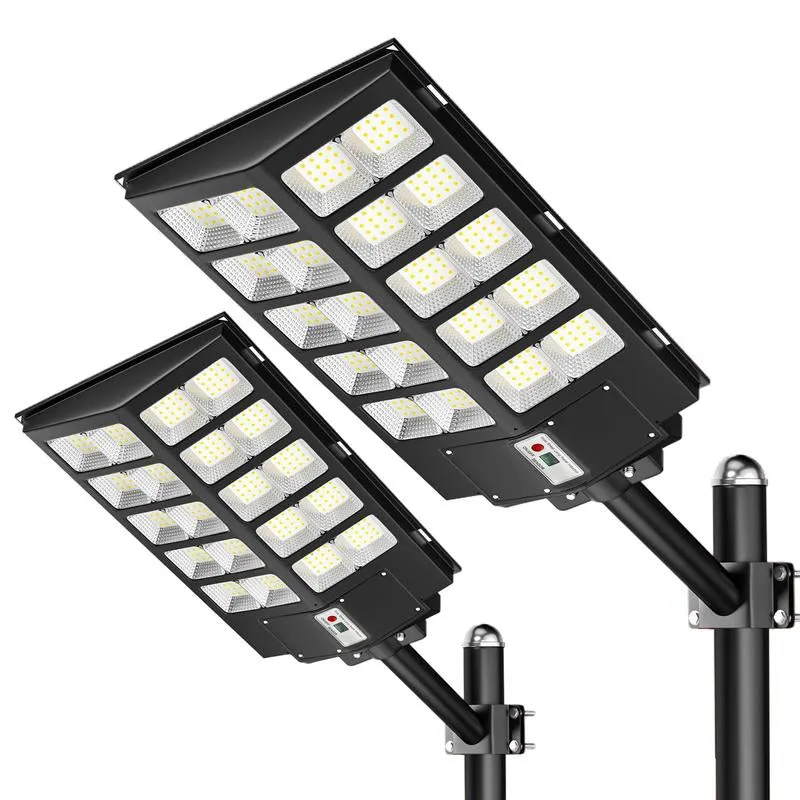 3200W Solar Street Lights Outdoor, 320000LM Commercial Parking Lot Light, 6500K Dusk to Dawn Solar Security Flood Lights Motion Sensor Solar Led Lamp for Basketball Court, Road, Playground
