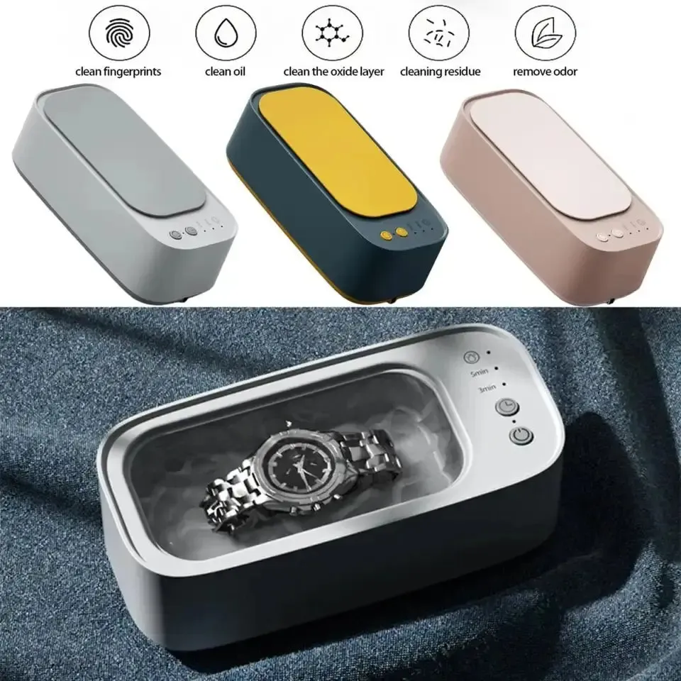 45KHZ Ultrasonic Cleaning Machine - Professional Household Cleaner for Glasses, Watches, Earrings, Rings, Necklaces, Razors, Lens