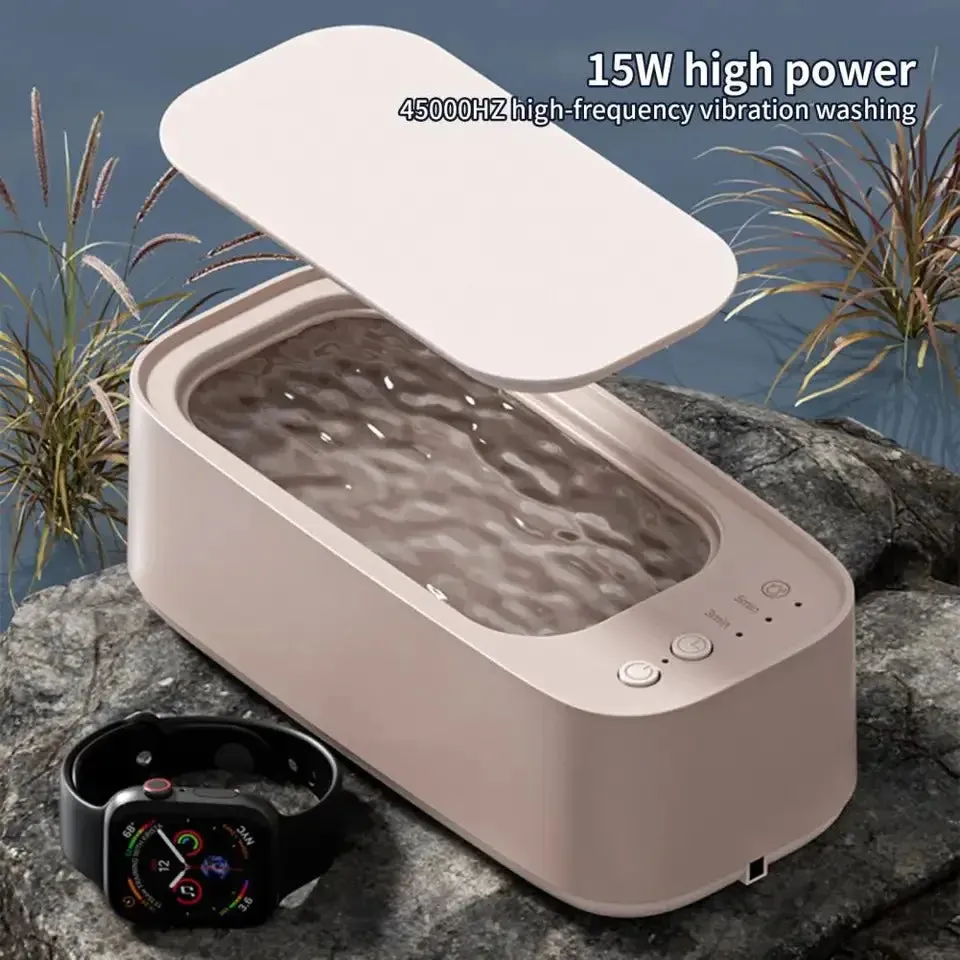 45KHZ Ultrasonic Cleaning Machine - Professional Household Cleaner for Glasses, Watches, Earrings, Rings, Necklaces, Razors, Lens