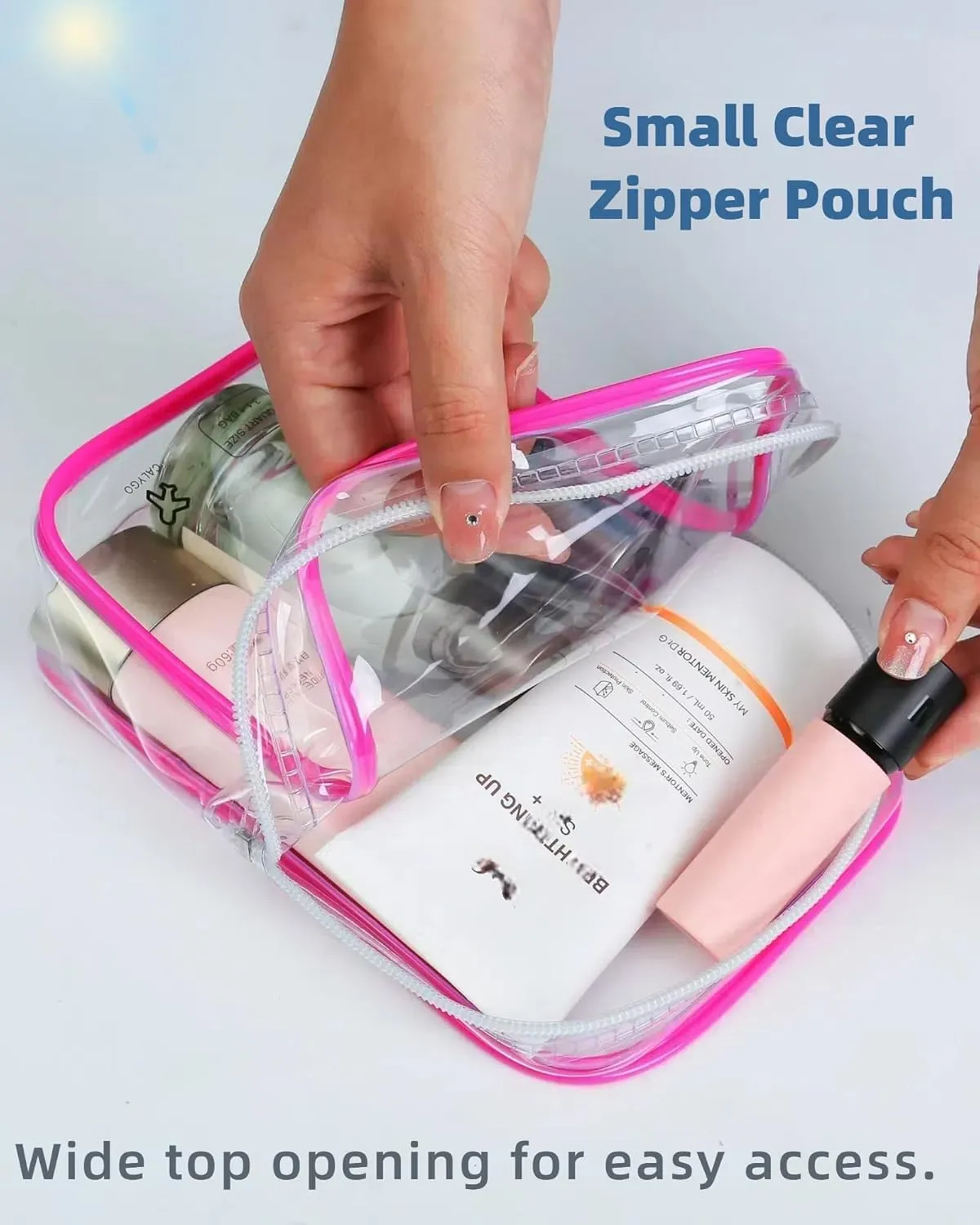 5 Pack TSA Approved Toiletry Bag, Airplane Travel Essentials for Long Flight Flying European International Must Haves Small Quart Size Makeup Zipper Pouch for Women Men Toiletries Liquids Clear