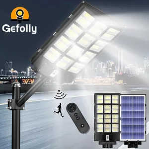 5300W Solar Street Lights Outdoor,6500K 480000LM Highest Lumen Solar Parking Lot Lights,Waterproof Duks to Dawn Solar Flood Security Lights Motion Sensor for Yards, Driveways