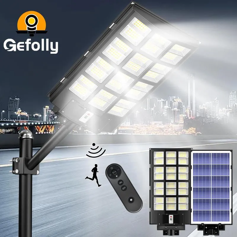 5300W Solar Street Lights Outdoor,6500K 480000LM Highest Lumen Solar Parking Lot Lights,Waterproof Duks to Dawn Solar Flood Security Lights Motion Sensor for Yards, Driveways