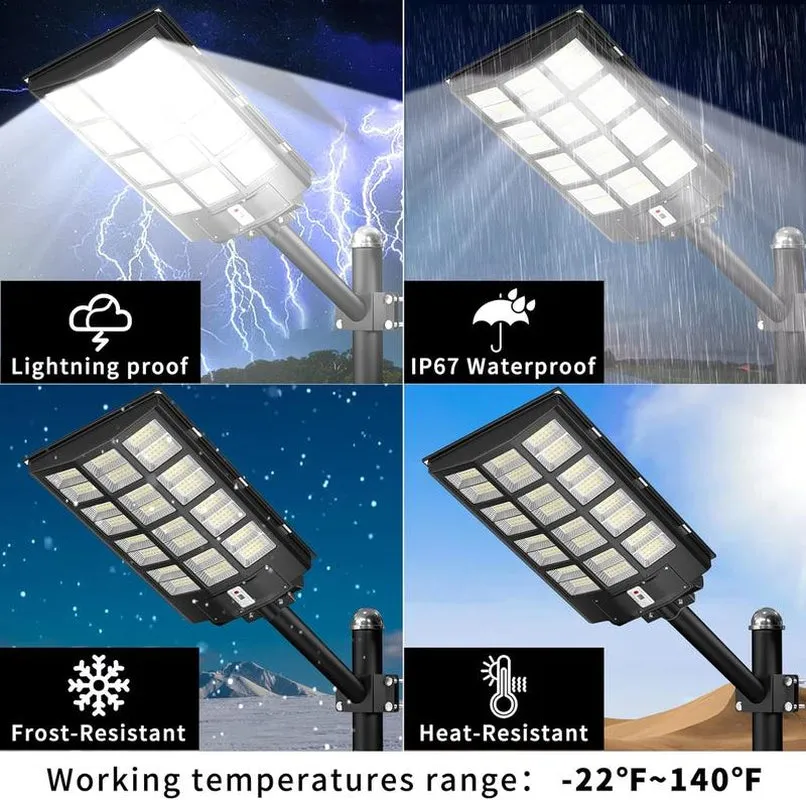 5300W Solar Street Lights Outdoor,6500K 480000LM Highest Lumen Solar Parking Lot Lights,Waterproof Duks to Dawn Solar Flood Security Lights Motion Sensor for Yards, Driveways