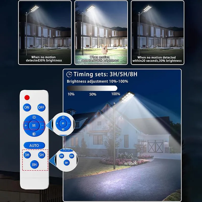 5300W Solar Street Lights Outdoor,6500K 480000LM Highest Lumen Solar Parking Lot Lights,Waterproof Duks to Dawn Solar Flood Security Lights Motion Sensor for Yards, Driveways