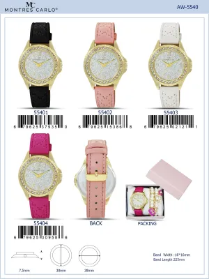 5540 - Montres Carlo Jewlery Gift Box with PU Band Watch