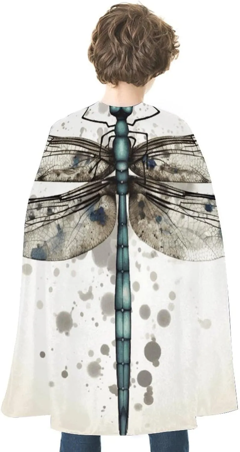 Adult Cape,Halloween Christmas Cosplay Costumes Witch Cloak Unisex Halloween Cape Modern Dragonfly Print Cape