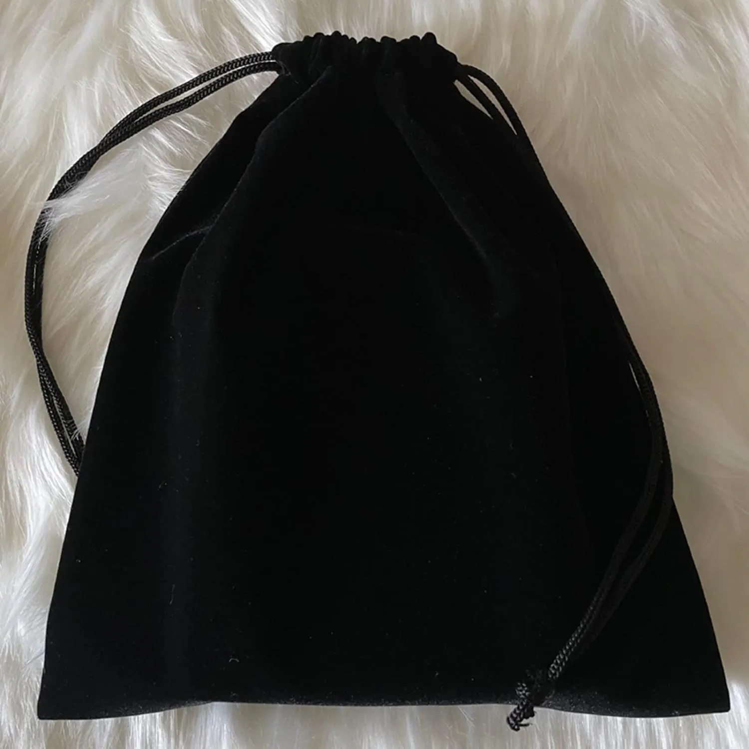 Aestivate 8 Pack Large Velvet Drawstring Pouch, Velvet Bag 810 Inch Storage Bag Cosmetics Pouches Dust Bag 8 Pieces(Black)
