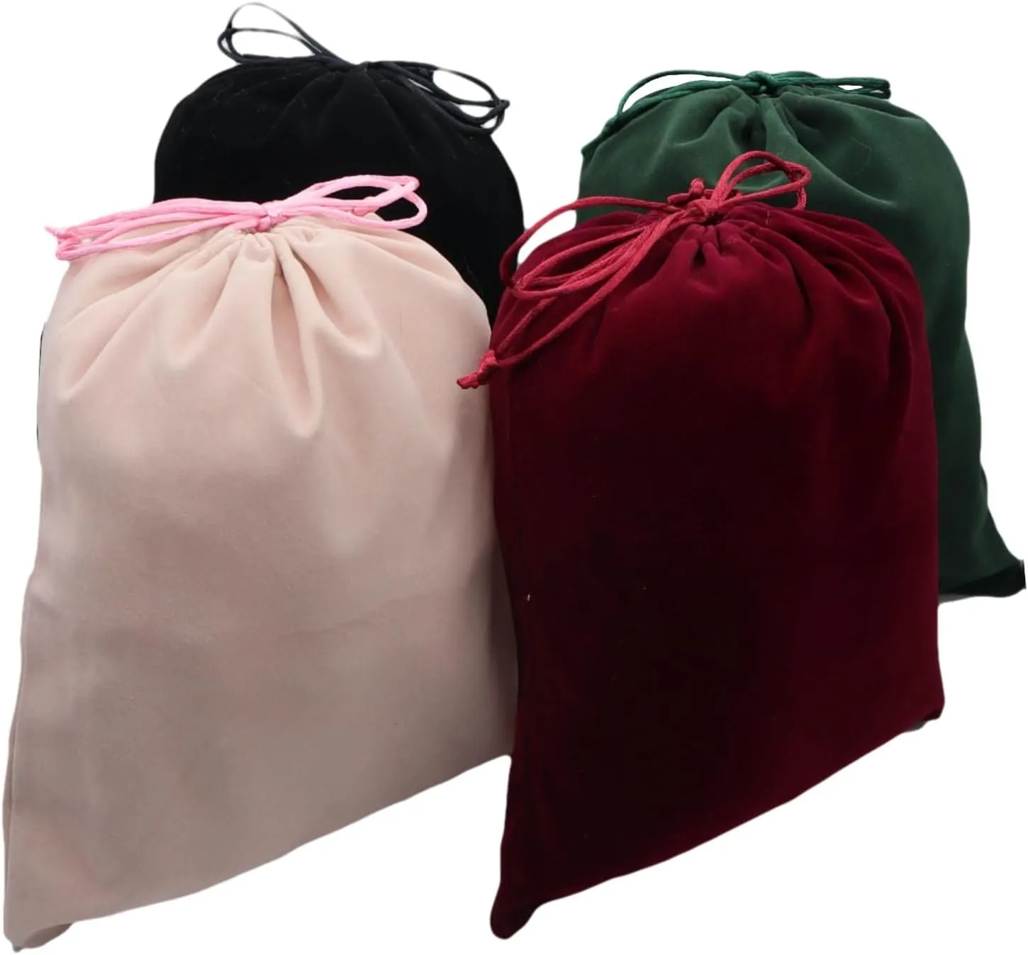 Aestivate 8 Pack Large Velvet Drawstring Pouch, Velvet Bag 810 Inch Storage Bag Cosmetics Pouches Dust Bag 8 Pieces(Dark Red)