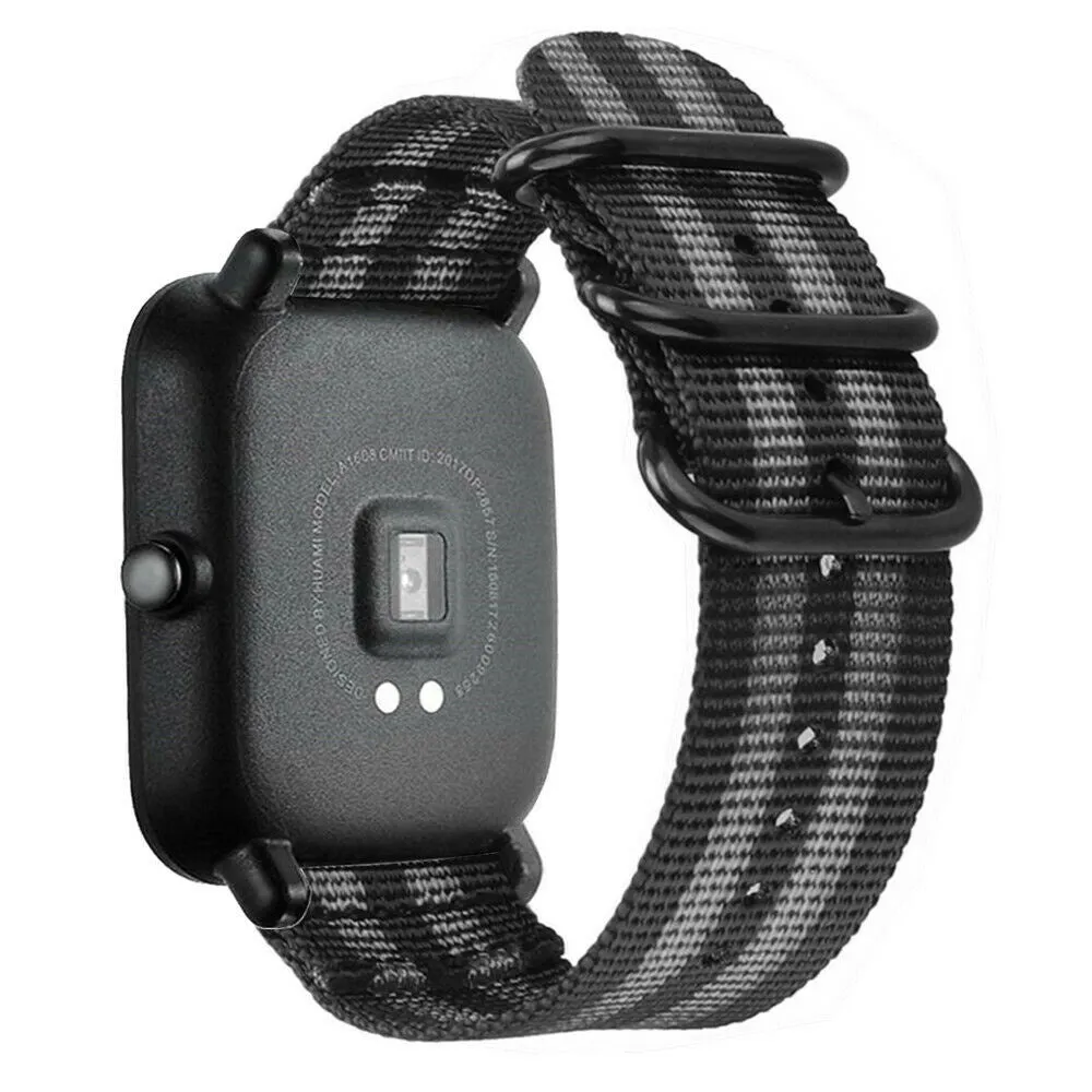Amazfit GTS 2 Nylon Strap with Buckle (Black/Grey)