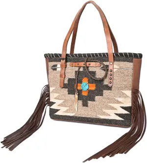 American Darling ADBG1113A Tote Saddle Blanket Genuine Leather Women Bag Western Handbag Purse