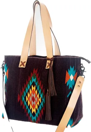 American Darling ADBG573D1 Tote Saddle Blanket Genuine Leather Women Bag Western Handbag Purse