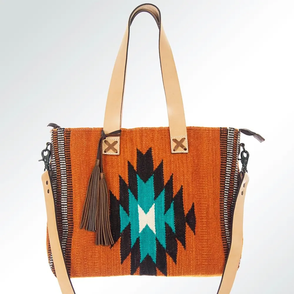 American Darling ADBG573D1 Tote Saddle Blanket Genuine Leather Women Bag Western Handbag Purse