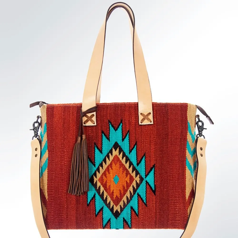 American Darling ADBG573D1 Tote Saddle Blanket Genuine Leather Women Bag Western Handbag Purse