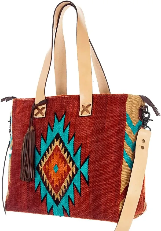 American Darling ADBG573D1 Tote Saddle Blanket Genuine Leather Women Bag Western Handbag Purse