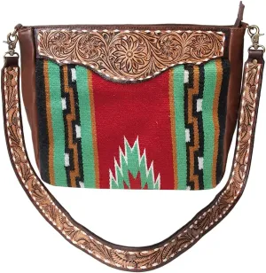 American Darling Messenger Hand Tooled Saddle Blanket Genuine Leather women bag western handbag purse