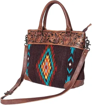 American Darling Tote Hand Tooled Saddle Blanket Genuine Leather Western Women Bag Handbag Purse | Western Tote Bag | Travel Tote Bags | College Tote Bag | Casual Tote Bag
