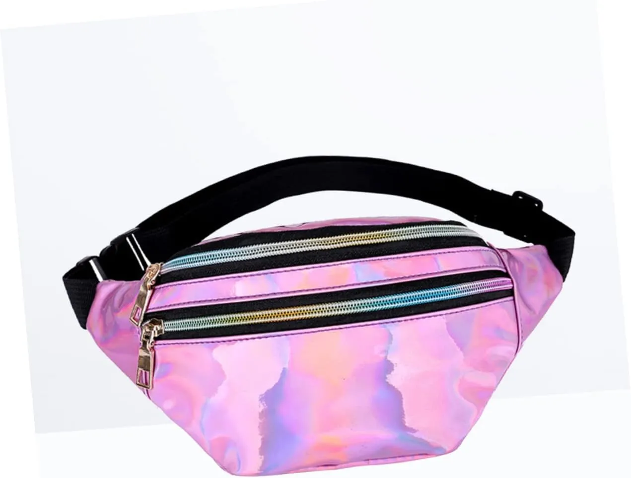 Amosfun Pink Multifunctional Portable Waist Bag for Women Fashion Stylish Chest Bag Casual Waist Pack Storage Pouch