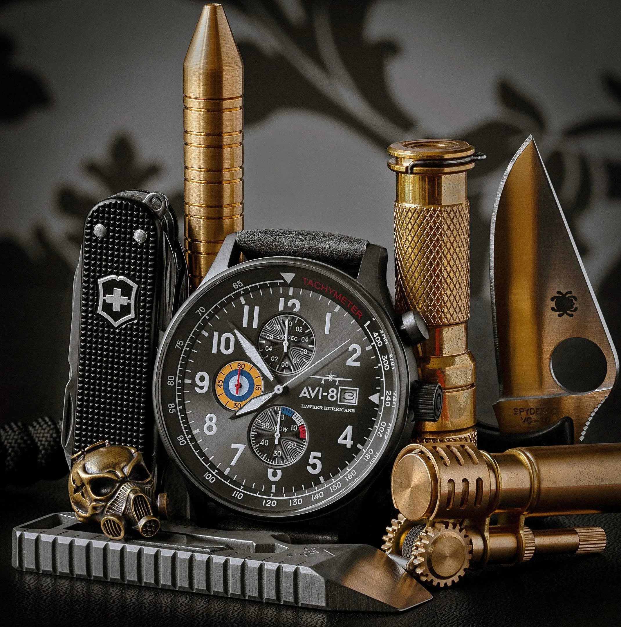 AVI-8 Military Green Hawker Hurricane Chronograph Watch AV-4011-0D