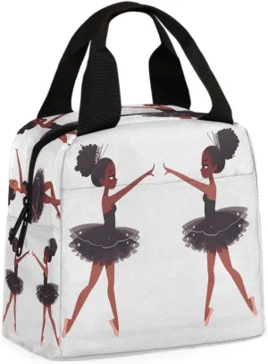 Ballerina Black Lunch Bag Modern Ballerina Tote Lunch Bag Reusable Lunch Box Leakproof Cooler Bag