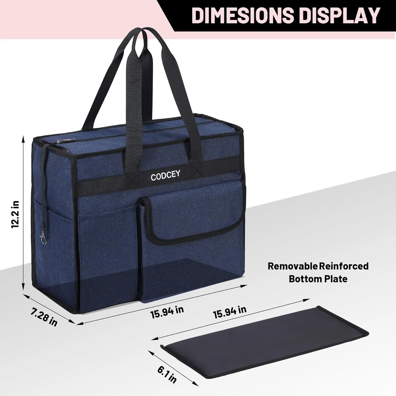Beach Bags for Women 9 Pockets Large Utility Tote Pool Bags with Zipper Ladies Waterproof Gym Carry On Bag