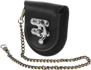 BESTYASH Pocket Watch Pouch Vintage PU Leather Watch Storage Case Lightweight Portable Waist Bag for Outdoor Travel Protective Holder Unisex Design