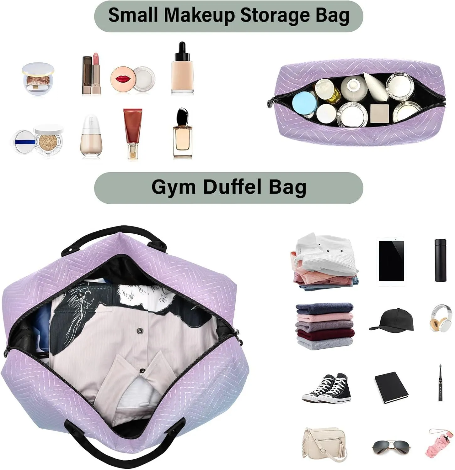 Blue Gradient Travel Duffle Bag Duffel Bags Large Weekender Bag Carry On Duffel Bag Gym Bag with Toiletry Bag Garment Duffle Bags for Airplanes Women Men Yoga Sports Trip Adults