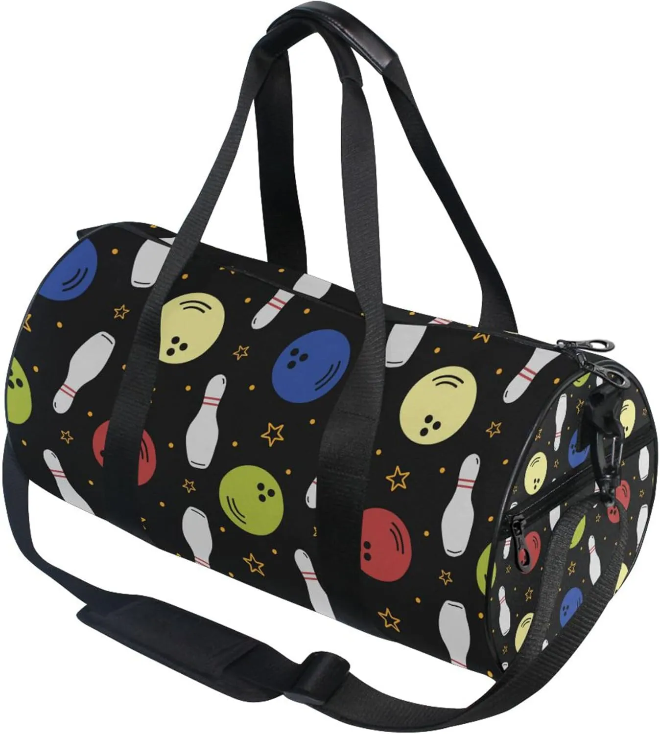 Bowling Pins and Balls Gym Duffle Bag Women Men Sports Fitness Bag for Travel Workout Gymnastics Dance Ballet