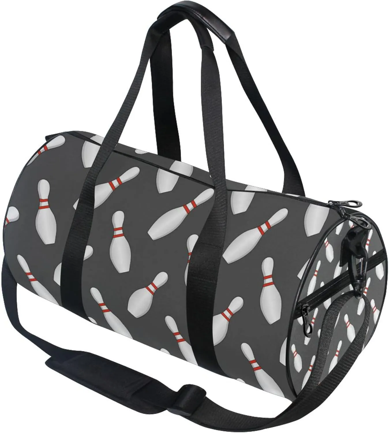 Bowling Pins and Bowls Gym Duffle Bag for Women Men Sports Fitness Bag Workout Travel Gymnastics Dance Ballet