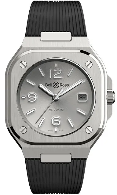 BR Watch BR 5 Auto Silver Rubber