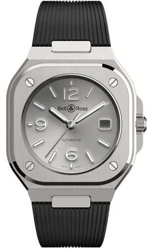 BR Watch BR 5 Auto Silver Rubber