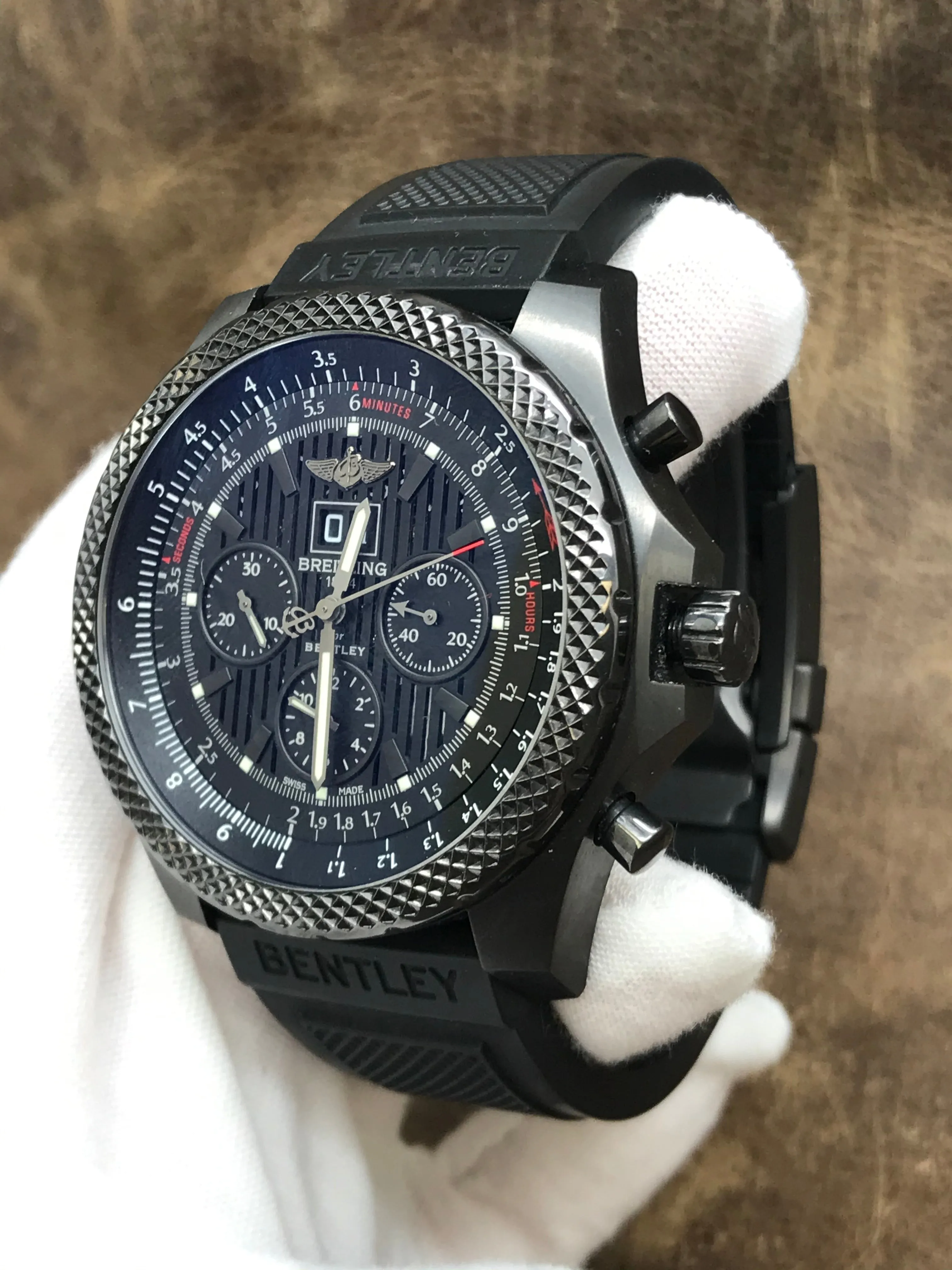 Breitling Bentley Chronograph 6.75 Midnight Limited 1000pcs M4436413 Black Dial Automatic Men's Watch