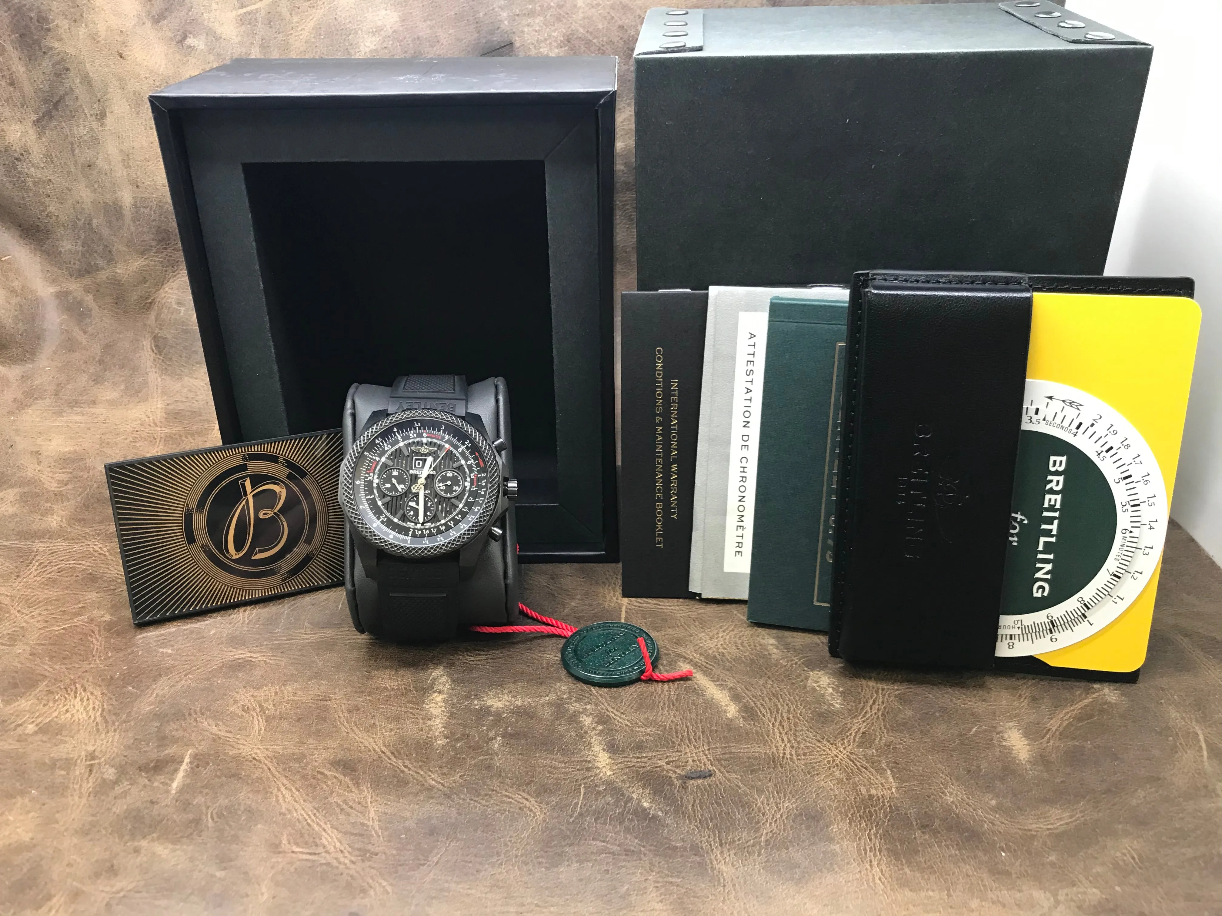 Breitling Bentley Chronograph 6.75 Midnight Limited 1000pcs M4436413 Black Dial Automatic Men's Watch