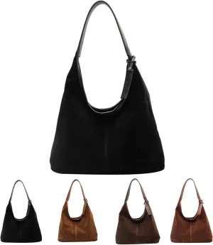 Brown Purses for Women Suede Tote Bag Hobo Bag Suede Fall Purses Shoulder Bag Handbags Brown Cross Body Bag