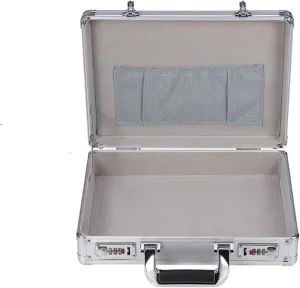 Business Suitcase, Aluminum Storage BoxAluminum Briefcase Combination Safe Laptop Briefcase Home Invisible Cash Money Case Briefcases For Men And Women ( Color : Silver , Size : 36*24*10cm )