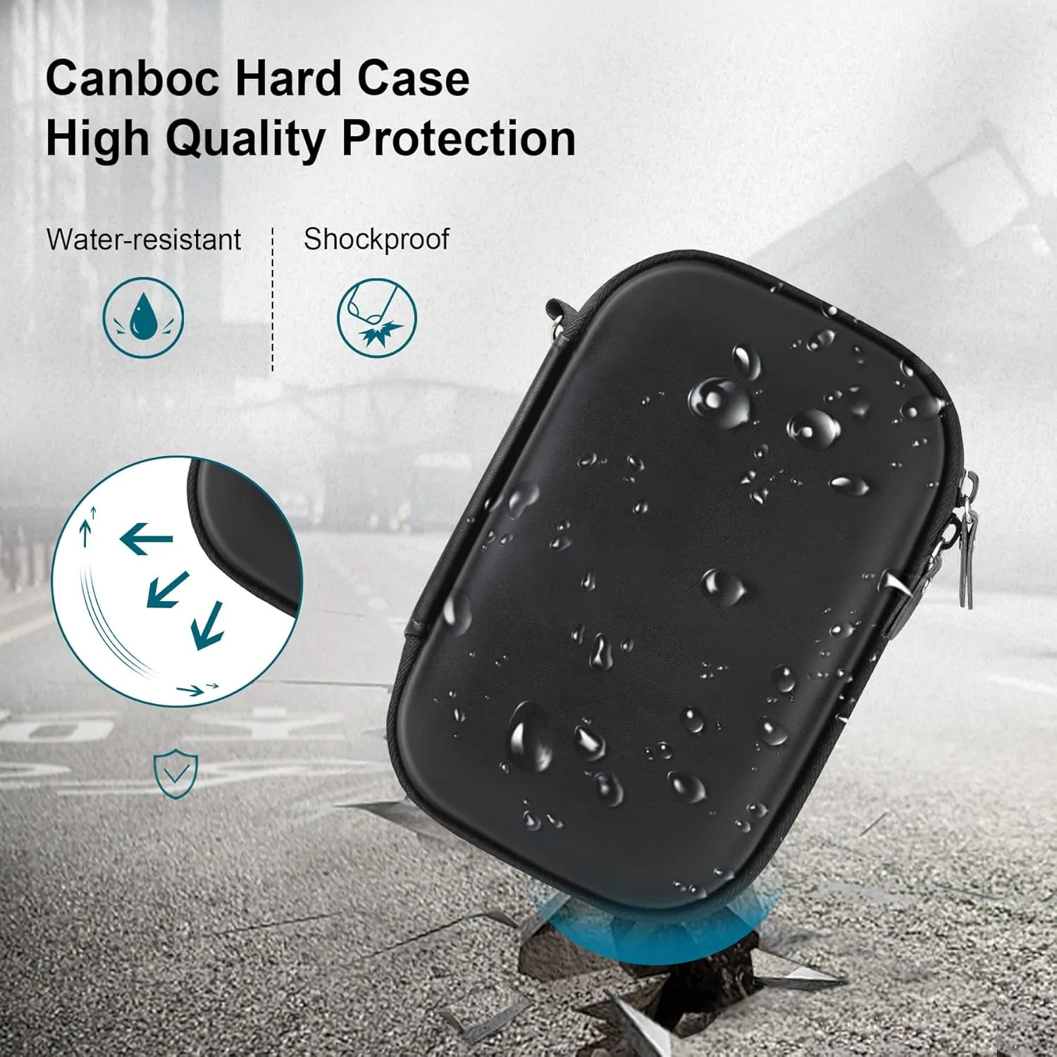 Canboc Digital Camera Case for CAMKORY/Sevenat/Lecran/Besungo/VAHOIALD/BEVLXNIV/IWEUKJLO Video Vlogging Camera and Other Compact Portable Mini Teens Cameras, Mesh Bag fit Cable, Black