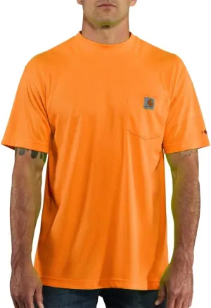Carhartt Men's High-Visibility Force Relaxed Fit Lightweight Color Enhanced Short-Sleeve Pocket T-Shirt , Brite Orange, X-Large