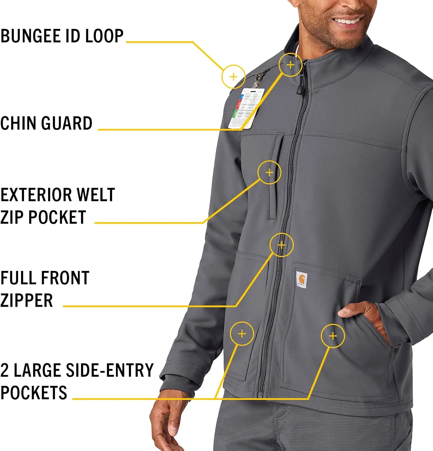 Carhartt Men's Rugged Flex Modern Fit Fluid Resistant Bonded Fleece Jacket