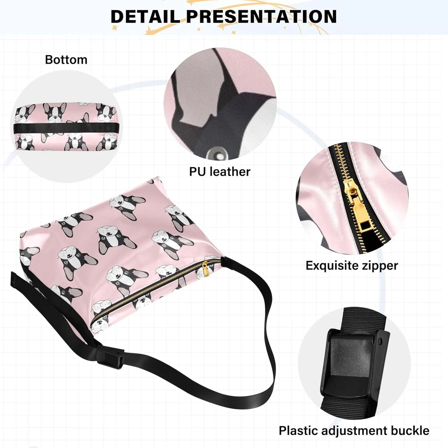 Cartoon Llama Alpaca Grey Soft Leather Hobo Bags for Women Large Crossbody Bags Animal Print Crossbody Hobo Purses